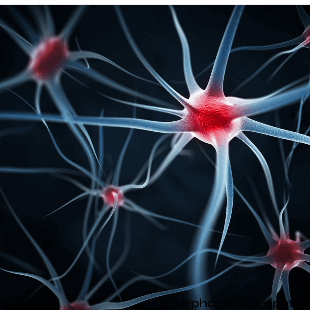 Rendition of neurons firing. Several starlike octopus like shapes, red in the center with white/blue/gray arms coming from them, depicting neurons.